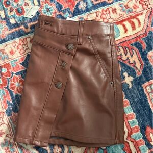 NWT Free people leather mini skirt